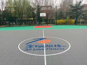 Enlio Unique SES FIBA <strong>3x3</strong> Certified Interlocking Sports <strong>Tiles</strong> - Professional Outdoor Basketball Court Flooring Shock-Absorbing - Product Image 3