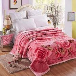 Manta de cama de lana de felpa de visón Raschel de lana con estampado de estilo coreano pesado tamaño King cuatro estaciones ignífugo ecológico India - Product Image 1