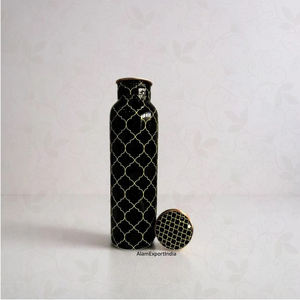 Atractivo diseño impreso Meena botella tamaño personalizado cobre puro botella de agua potable a prueba de fugas botella lavable para gimnasio Yoga uso - Product Image 3