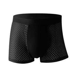 MONO RIDERS Comfortable Factory Mesh Sports Antibacterial Large Size Men's High-Rise Lace Solid <b>Boxer</b> Panty Underwear - Product Image 2