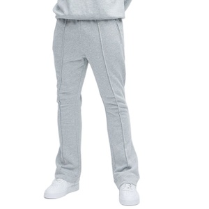 Premium Men Flare Joggers Cotton Fleece Heavyweight Wide Leg Sweatpants Streetwear Gym Training Pants Custom OEM Private Label - Product Image 2