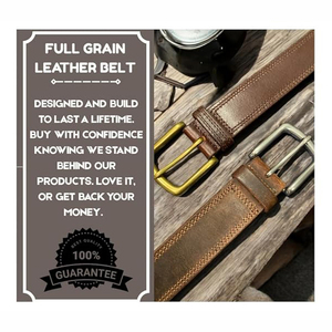 เข็มขัดหนังแท้สำหรับนักธุรกิจชายหนังวัวแท้แบบแยกสายหัวเข็มขัดโลโก้ออกแบบได้ตามต้องการ - Product Image 4