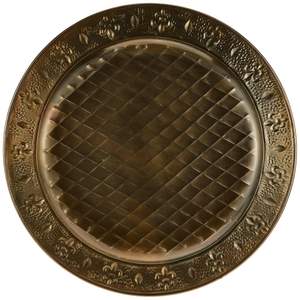 Exquisita Placa de textura de cargador de metal de oro rosa con delicados grabados florales perfectos para cenas románticas y despedidas de soltera - Product Image 1