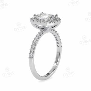VS-Anillo de Compromiso de Diamante con Corte Esmeralda de 2 Quilates para Mujer, Oro Clásico de 14K/18K para Boda Certificada, Fiesta y Aniversario - Product Image 2
