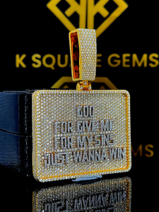 Pendentif personnalisé Moissanite VVS, pendentif Moissanite personnalisé, pendentif Moissanite VVS Barber personnalisé, bijoux en Moissanite Hip Hop en argent - Product Image 3