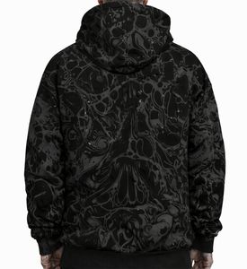 เสื้อฮู้ดดี้พิมพ์ลายขนาดใหญ่พิเศษสำหรับผู้ชาย สีดำ ลายพิมพ์เต็มตัว สไตล์ลำลอง สตรีทแวร์ ออกแบบเองได้ - Product Image 5