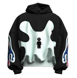 เสื้อฮู้ดผู้ชายคุณภาพสูง ผ้าฝ้าย 100% สำหรับฤดูหนาว ทรงโอเวอร์ไซส์ สวมใส่สบาย ระบายอากาศได้ดี ผ้าเฟรนช์เทอร์รี่ มีกระเป๋า - Product Image 1