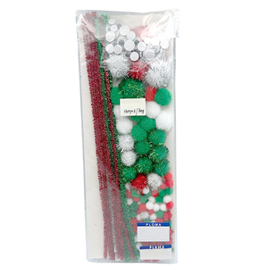Xmas trang trí kết hợp vật liệu POM poms googly mắt và Chenille thân cho kỳ nghỉ DIY Craft Bộ dụng cụ giáng sinh thủ công Bộ dụng cụ - Product Image 2