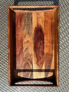 Bandeja de servicio de madera de bambú sostenible ecológica Bandeja de madera moderna con acabado artístico para la decoración del hogar Bandeja de servicio de café de lujo - Product Image 6