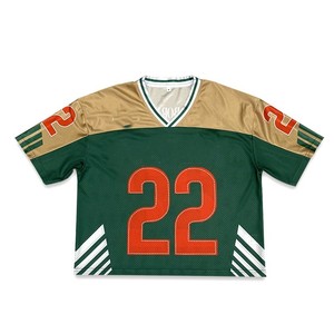 Maillot de football américain personnalisé pour équipes de jeunes Boxy T-shirt de sport surdimensionné pour hommes maillot d'entraînement de football en maille de style vintage - Product Image 1