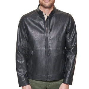 Men's High Street Winter Warm Leather <b>Jacket</b> Breathable Casual Wear <b>Heated</b> Feature Denim Fabric PU Cotton Filling Reasonable - Product Image 4