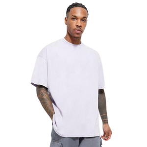 Camiseta de 100% algodón lavado ácido para hombre, ropa de calle informal de verano, camiseta desgastada personalizable de Hip Hop Vintage de gran tamaño - Product Image 1