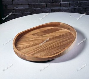Custom Unfinished Natural Bamboo Breakfast Food Organizer Wooden Nested Serving Trays Dinner Table Serving Tray Handles Bag Use - Product Image 6