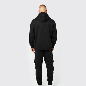 Conjunto de ropa deportiva con logotipo personalizado unisex, pantalones de chándal para hombre y Sudadera con capucha, ropa de calle cómoda para serigrafía de invierno - Product Image 2
