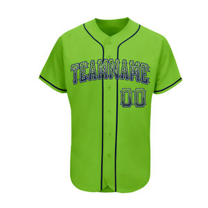 Ropa Deportiva Uniforme de Béisbol Color Verde Cuello en V Conjuntos de Uniformes de Béisbol para Jóvenes con Impresión Personalizada y Tamaño - Product Image 6