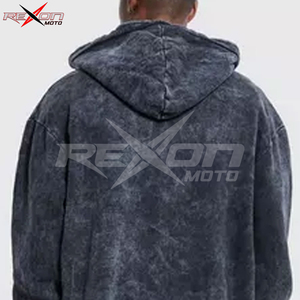 เสื้อฮู้ดผู้ชายโอเวอร์ไซส์ซักได้พิมพ์ลายกรดมีฮู้ดแบบรูดซิปทรงโอเวอร์ไซส์ซักได้พิมพ์ลายกรด - Product Image 3