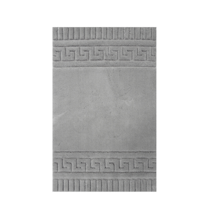 Tapis de bain et de douche en coton recyclé gris clair Jonesta, production sur mesure, fabriqué en Turquie - Product Image 1