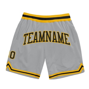 Industrie Direct Engro Sportswear Short de basket-ball personnalisé gris noir-or authentique Short de basket-ball rétro - Product Image 1