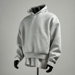 Personnalisé 100% Coton Automne Tricoté Boxy Pull à Capuche Haute Qualité Vierge Oversize Poids Lourd French Terry pour Hommes - Product Image 1