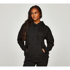 Trajes de chándal personalizados de algodón para mujer, conjunto de Sudadera con capucha y logotipo estampado bordado para correr, chándal personalizado de etiqueta privada con patrón sólido - Product Image 2