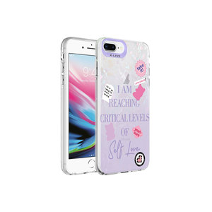 Étui de téléphone en silicone à motif marbré de luxe pour iPhone 8 Plus, violet TCMK Marbello, coque fine, électroplaqué, cuir de luxe, Ins XR - Product Image 1