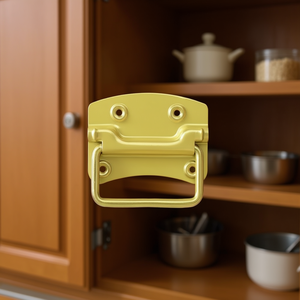 Juego de 2 Organizadores de Gabinete con Asa de Acero Crudo de 80x70mm y Acabado Galvanizado Amarillo GAH - Product Image 3