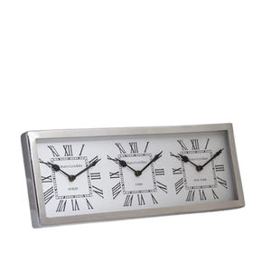 Ensemble de 3 Horloge de Table Acier Inoxydable Métal Mouvement à Quartz Moderne de Haute Qualité Horloge de Table Forme Carrée Design - Product Image 2