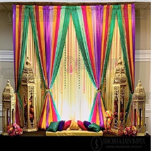 Grand Sangeet Night Stage Decoraciones DE BODA Elegante y deslumbrante Night Stage Decor - Product Image 5
