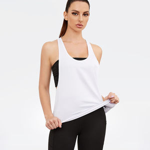High-quality <b>Women's</b> Loose Sports Knitted <b>Tank</b> <b>Tops</b> Breathable Quick-dry Yoga Sleeveless Eco-Friendly Fitness Vest OEM - Product Image 2