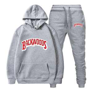 Customizable Kangaroo Pocket <b>Hoodie</b> and Sweatpants Set Fashion Basic Men's Tracksuit Active Bottoms Fleece - Product Image 5