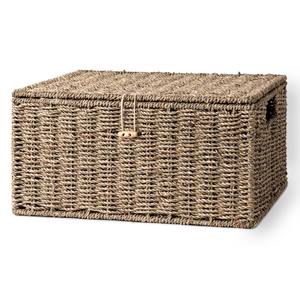 Baúl grande de fibra de algas marinas hecho a mano con tapa, precio de fábrica, baúles de fibra sostenible - Product Image 1