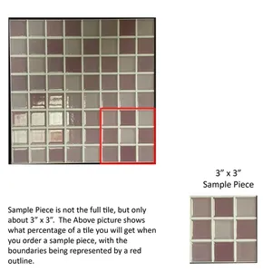 Carrelage mural en céramique lilas violet vintage 3x3 poli brillant pour salon intérieur usage brique réfractaire fonction carré échantillon pièce - Product Image 1