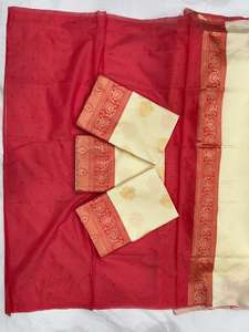 Sarees en soie Jacquard lourd luxueux Bollywood Viscose élégante bordure de tissage Jacquard doré pour pakistanais indien - Product Image 6