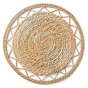 New Arrival Hot Trend Rattan Charger <b>Plates</b> Boho Rattan Placemat OEM Hot Sale Placemat Wicker Charger <b>Plate</b> - Product Image 2