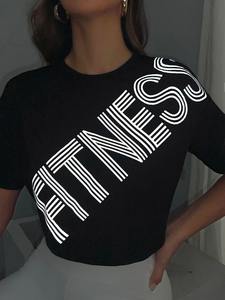 Camiseta de entrenamiento de compresión personalizada para mujer, Camiseta deportiva de manga corta para Yoga y Fitness, ropa deportiva transpirable de verano - Product Image 5
