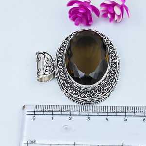 Smoky <b>Topaz</b> Pendant 925 Sterling Silver Handmade Jewelry Gemstone <b>Necklace</b> Best Friend Gifts - Product Image 6