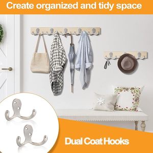 ตะขอแขวนเสื้อโค้ทอะลูมิเนียมสองง่ามสำหรับห้องนั่งเล่นห้องน้ำและห้องครัว - Product Image 2