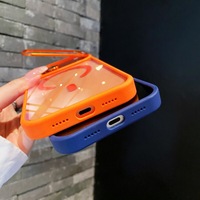 Étui de téléphone magnétique avec béquille pour objectif d'appareil photo transparent pour iPhone 18promax