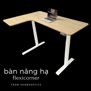 L-Shaped Corner Computer <b>Desk</b> Top 160x110cm Made of Oak Veneer Plywood MB024 - Product Image 5