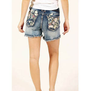 Shorts en jean respirants pour femmes, mode urbaine, longueur genou, avec poches, taille élastique, en vente à prix réduits - Product Image 3