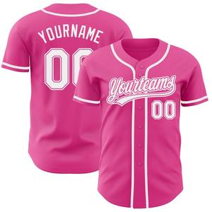 Camiseta de béisbol auténtica Blanca Rosa personalizada ropa de equipo personalizada más vendida - Product Image 1