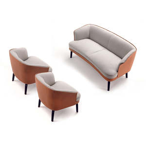 Nivola Living Room Furniture Wood Upholstered Three-Seat One-Seat Square <b>Sofa</b> <b>for</b> Home Apartment Hotel <b>Sponge</b> Filling Material - Product Image 2