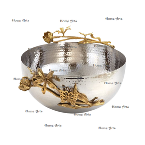 Stainless Steel Hammered Fruits Serving Bowl Hotel Home And Restaurant Food Serving Bowl At <b>Cheapest</b> Price - Product Image 1