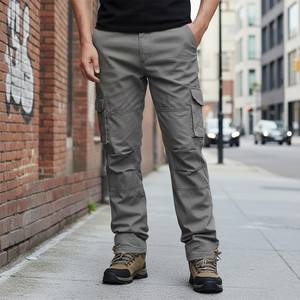 กางเกงวอร์มคาร์โก้ผู้ชาย คุณภาพสูง ไซส์ XL ผ้าคอตตอนแคนวาส แห้งเร็ว กางเกงกีฬา สกรีนโลโก้ได้ เอวกลาง ทรงหลวม กางเกงฟิตเนส - Product Image 3