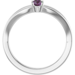 Anillo de Piedra de Nacimiento con Diseño Geométrico Juvenil, Chapado en Rodio y Circonita, Joyería para Uso Diario y Bodas con Corte Ovalado en Forma de Diamante - Product Image 2