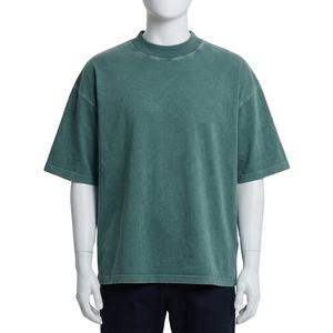 Camisetas de alta calidad 100% algodón con lavado ácido, camisetas de lujo de gran gramaje, logotipo impreso personalizado, corte holgado, camiseta oversize para hombre - Product Image 1