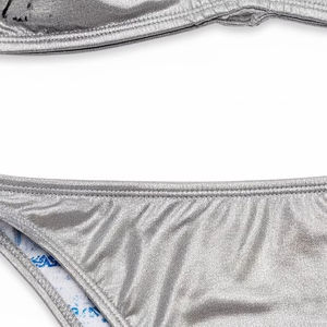 Conjunto de Bikini sublimado personalizado para mujer, ropa de playa de dos piezas, diseño de estrellas, logotipo metálico, opciones de tono de piel, accesorios de ropa interior - Product Image 3