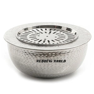 Réchauffeur Dallah en métal de designer Réchauffeur fantaisie personnalisé fini à la main Finition argentée Vente en gros Nouveau chauffe-théière en métal - Product Image 1