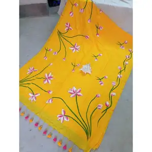 Khakdi Saree cat tangan untuk pesta dan pakaian pernikahan Tersedia dengan harga terjangkau dari India 2023 grosir