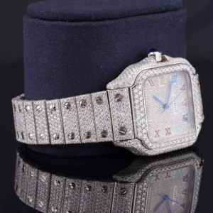 Luxe hommes Moissanite glacé Buss vers le bas montre personnalisé analogique cadran en verre affichage montre rappeur bijoux cadeau pour lui - Product Image 2